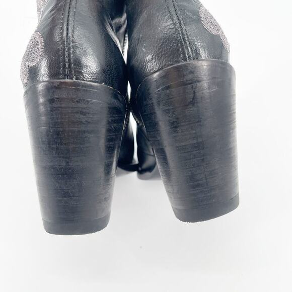 Old Gringo Black Pansy II Floral Embroidered Western Cowgirl Ankle Boot size 6.5 - Picture 8 of 10